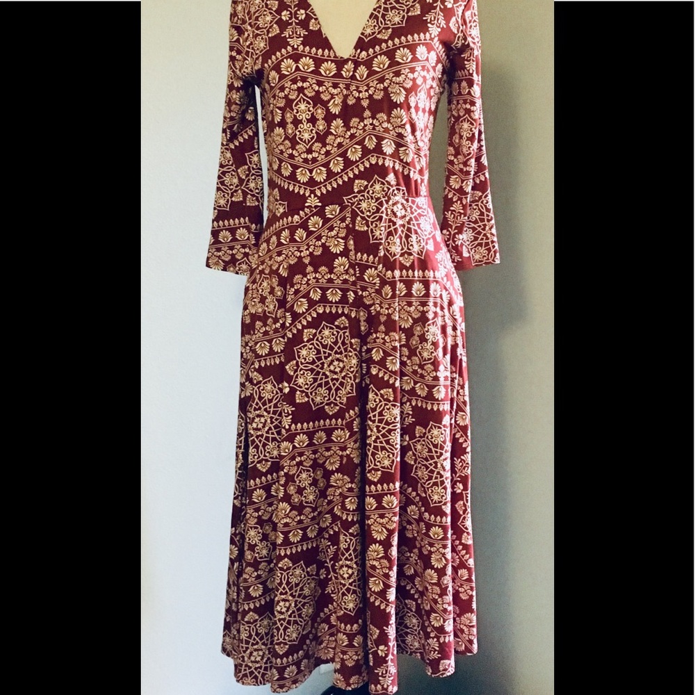 Agnes and Dora Medallion Red Curie Dress NWT